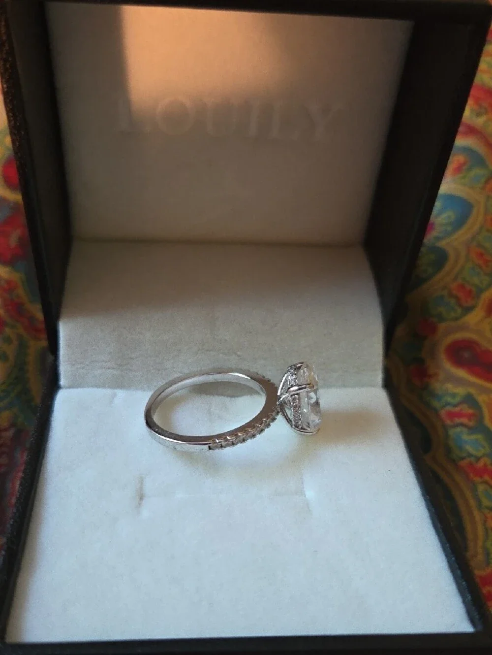 Oval Clear Stone Silver Ring By LOUILY- Women's Fashion Jewelry